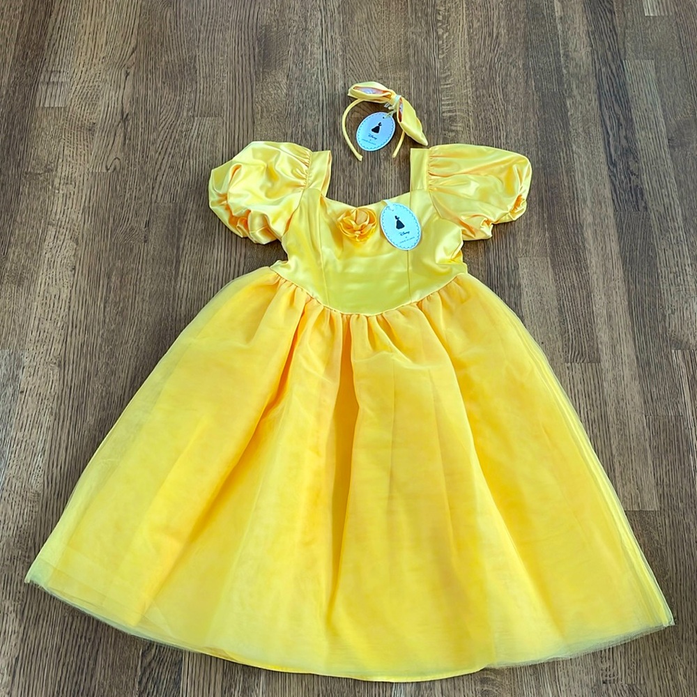 NWT Disney Princess Belle Dress and Headband by Janie and Jack